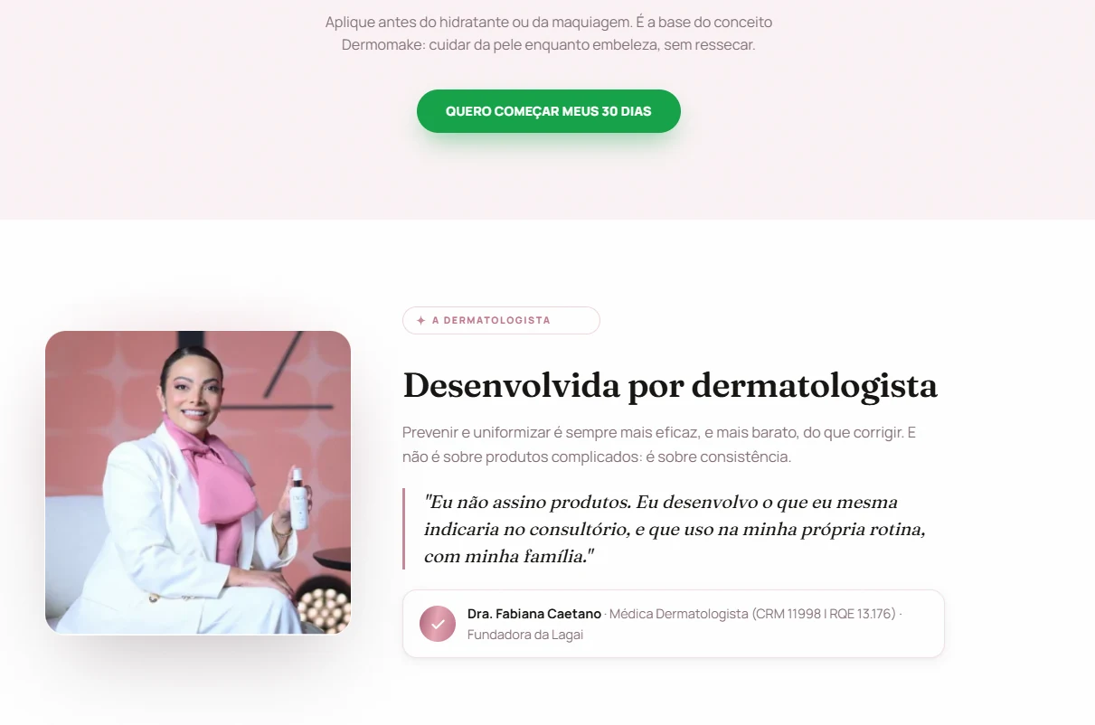 Lagai Bruma - Desenvolvida por dermatologista