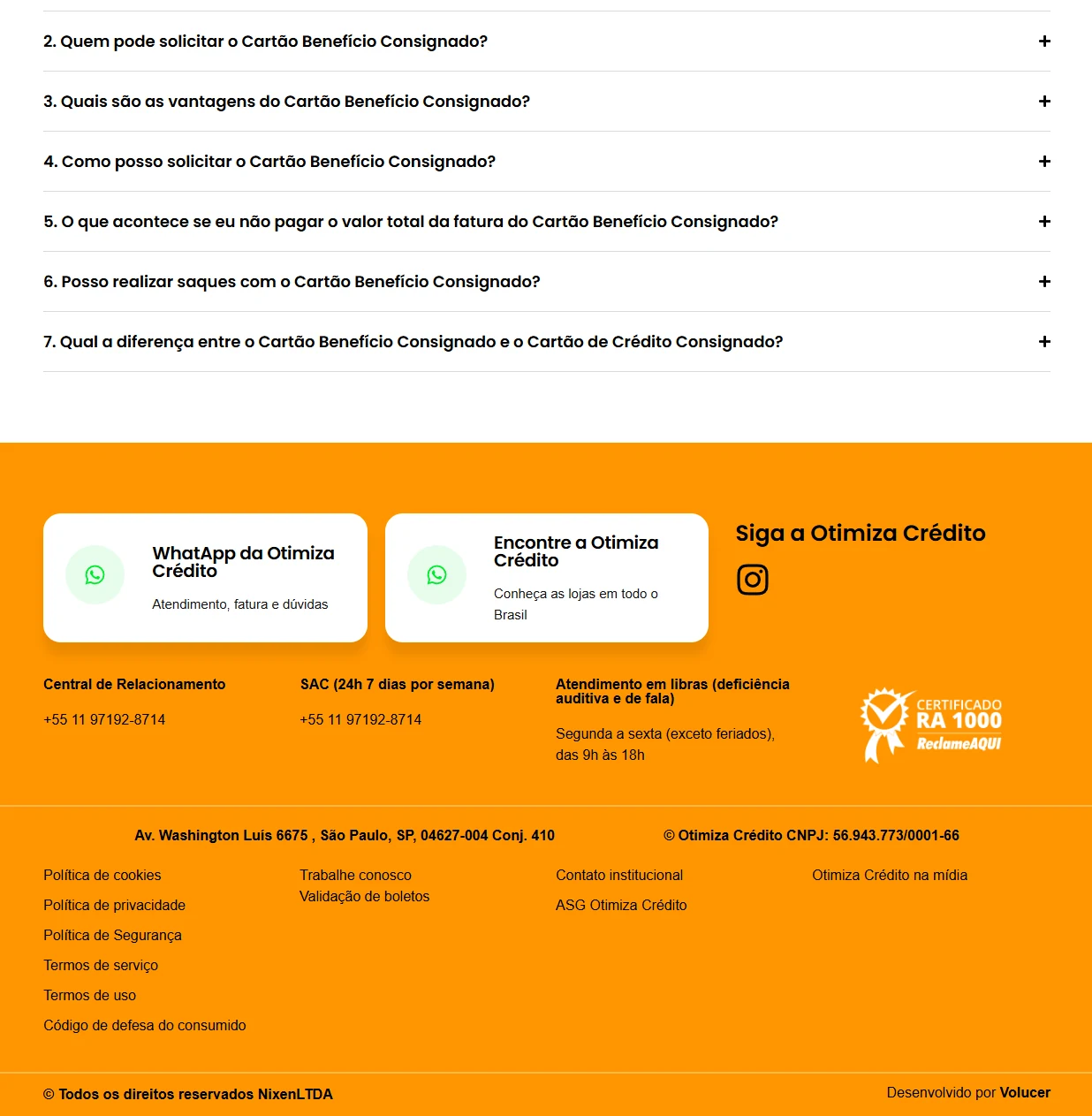 Otimiza Crédito - Perguntas frequentes